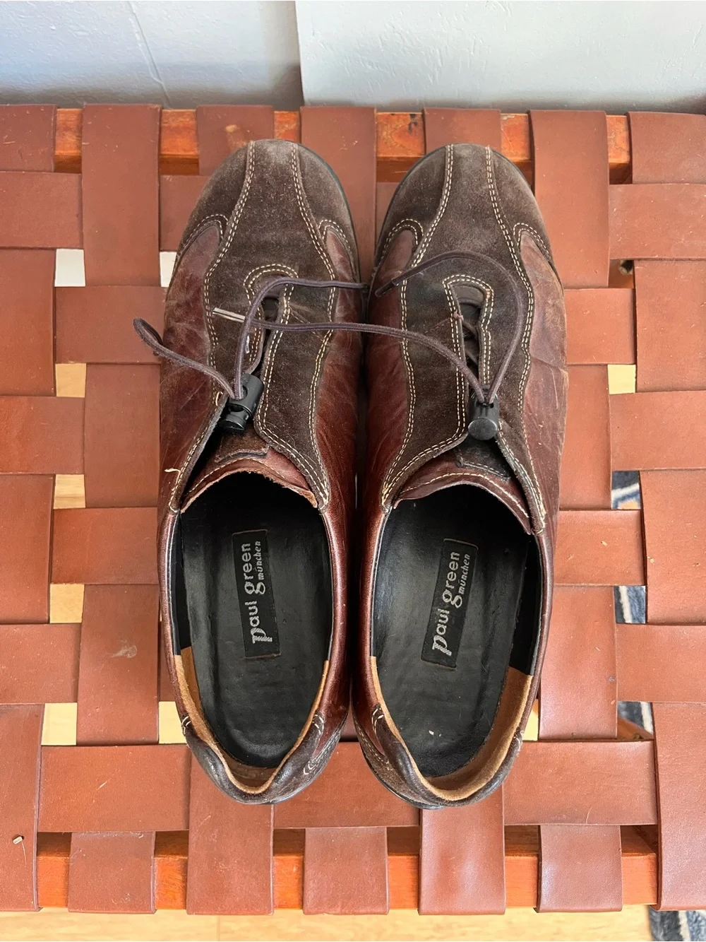 Paul Green Men's Brown Suede & Leather Lace-Up Oxfords